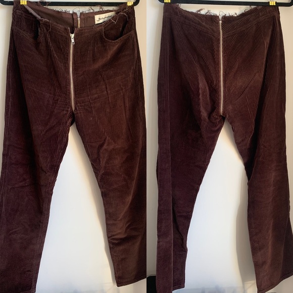 Reformation Bruno Pants Brown Corduroy Zipper Pants sz 29 - Picture 6 of 6